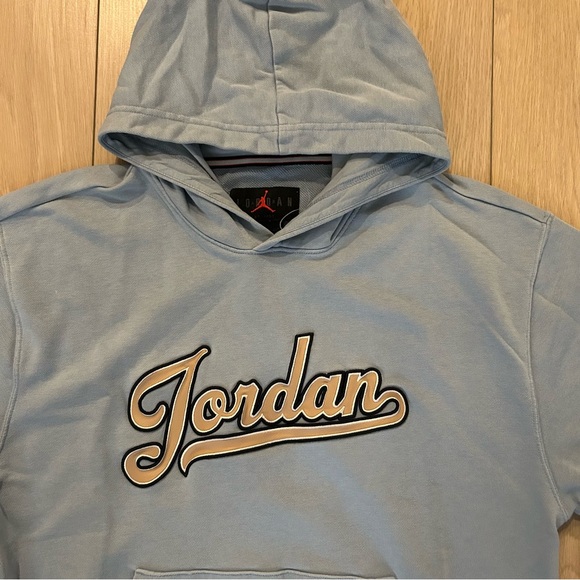 Jordan Flight MVP Men’s Fleece Pullover Size Small Blue Grey Hoodie - Picture 4 of 11
